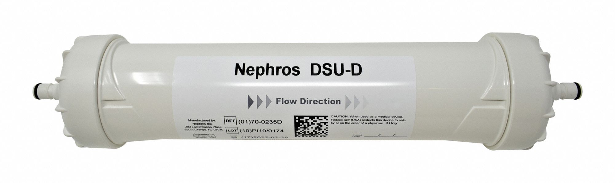 NEPHROS, 0.005 micron, 3 gpm, Inline Water Filter 55AV46700235D