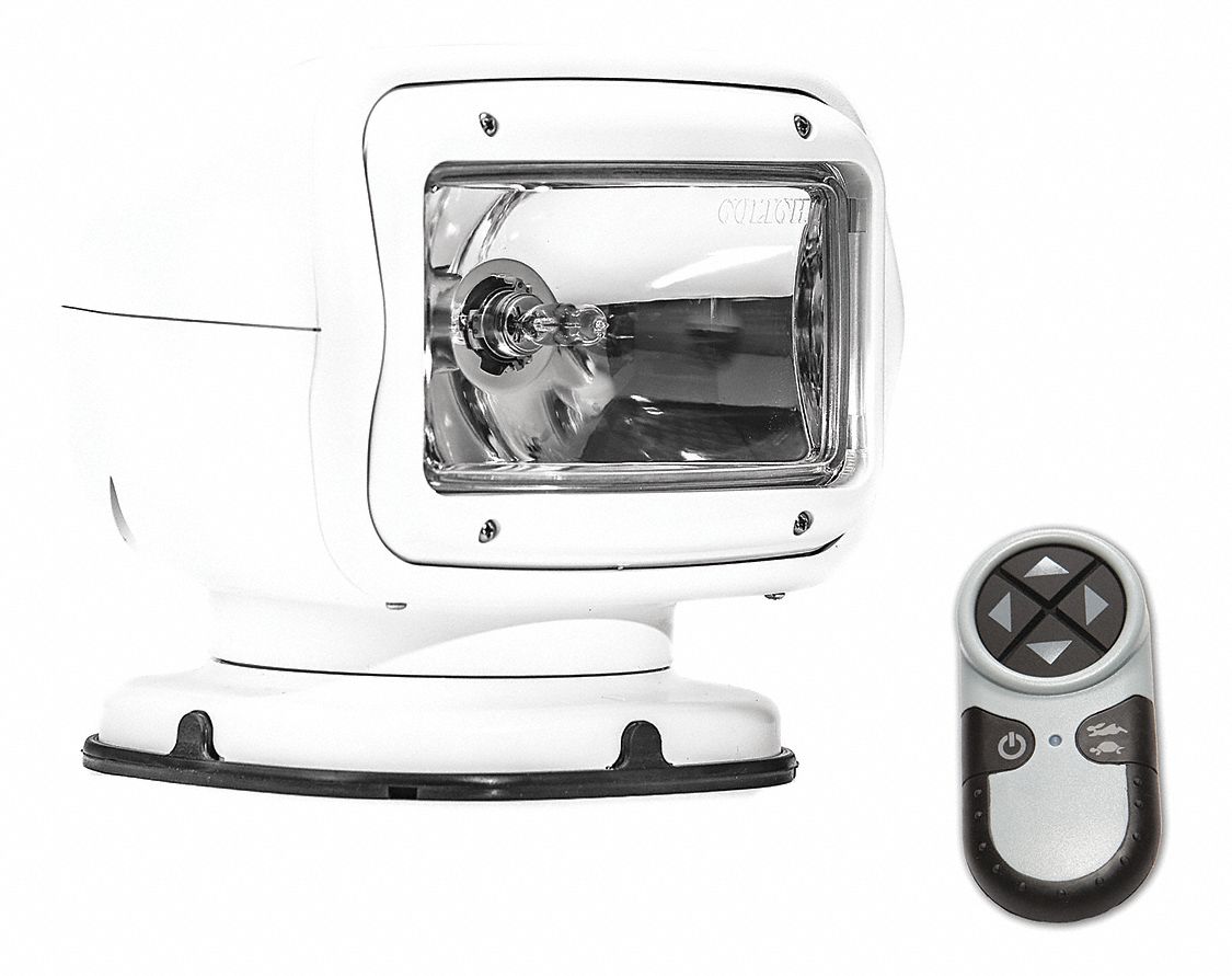 Spotlight: Rectangular, Spot, Halogen, Handheld Remote, Bracket, Pigtail, White, GT Series