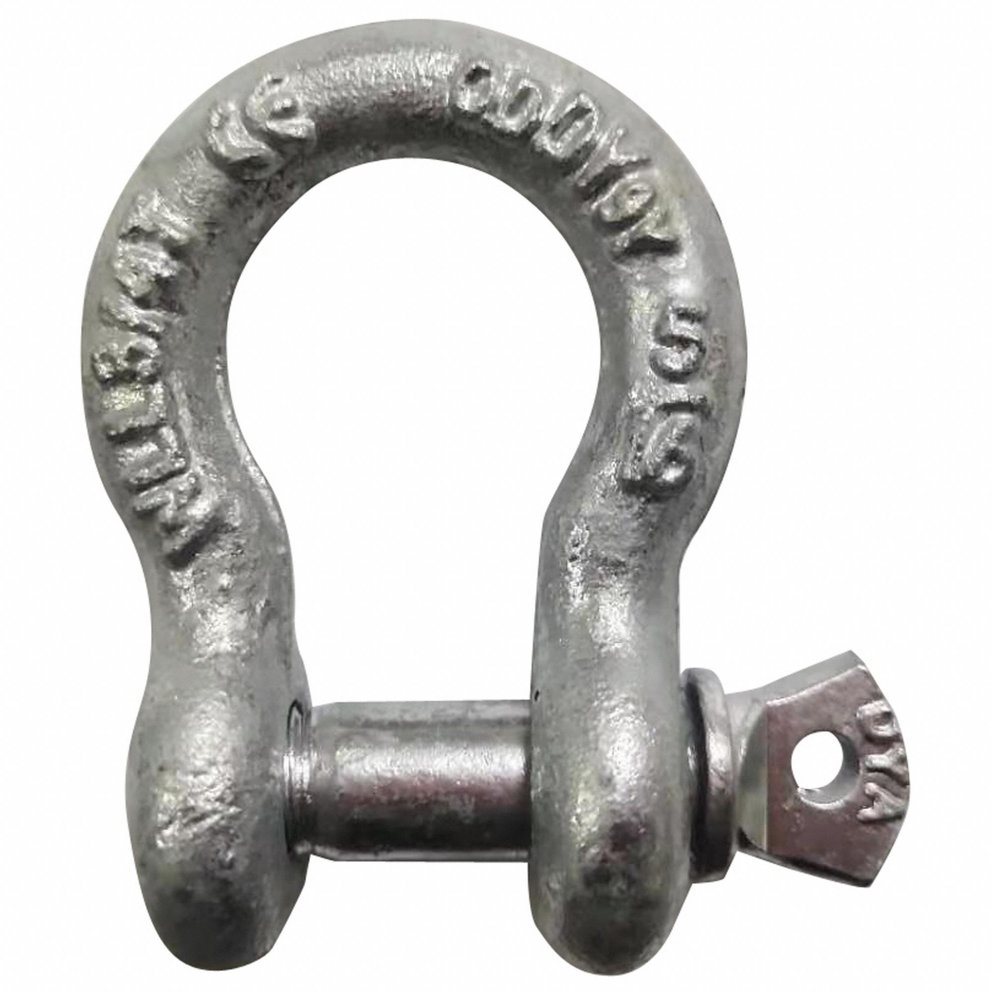 Anchor Shackle: Anchor Shackle, 1, 500 lb Working Load Limit, Carbon Steel, Silver