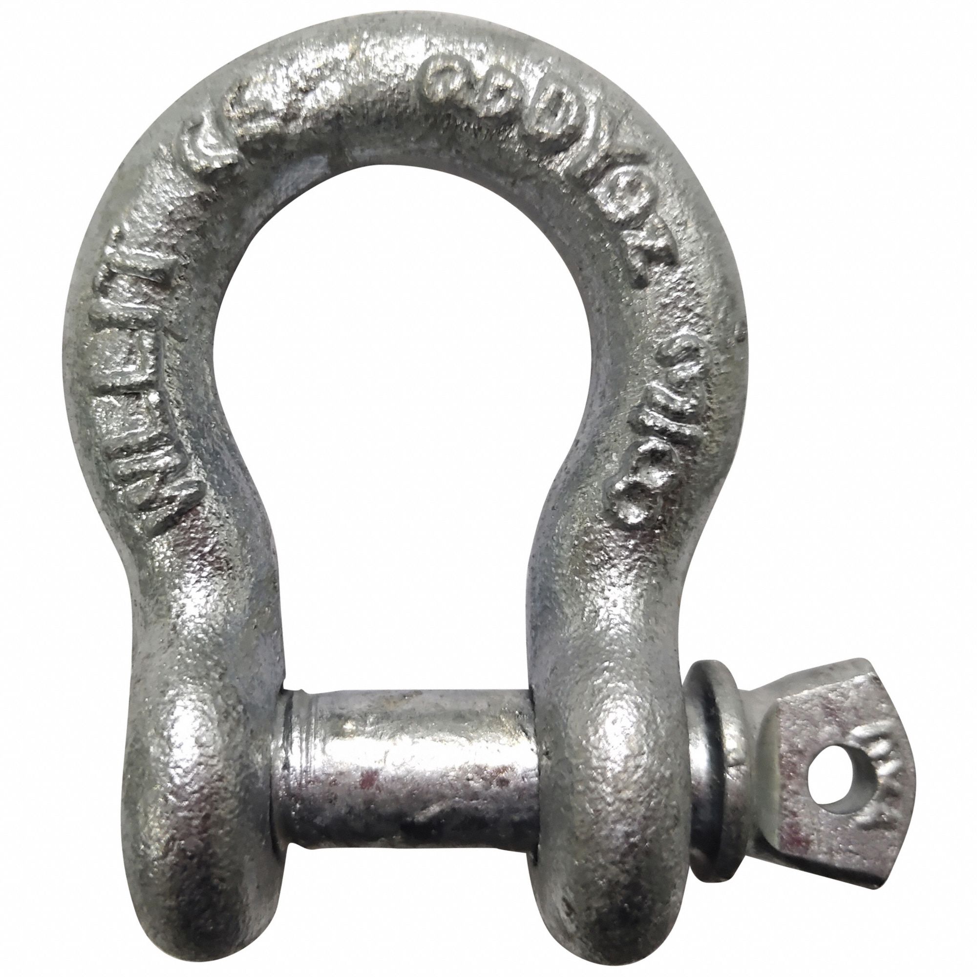 Anchor Shackle: Anchor Shackle, 2, 000 lb Working Load Limit, Carbon Steel, Silver