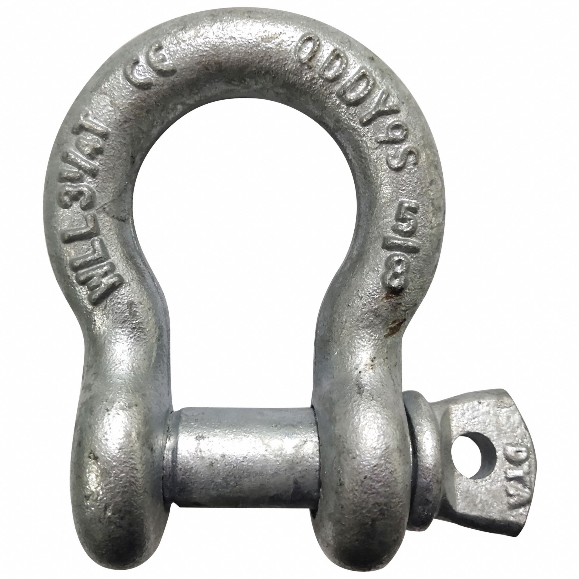 Anchor Shackle: Anchor Shackle, 6, 500 lb Working Load Limit, Carbon Steel, Silver