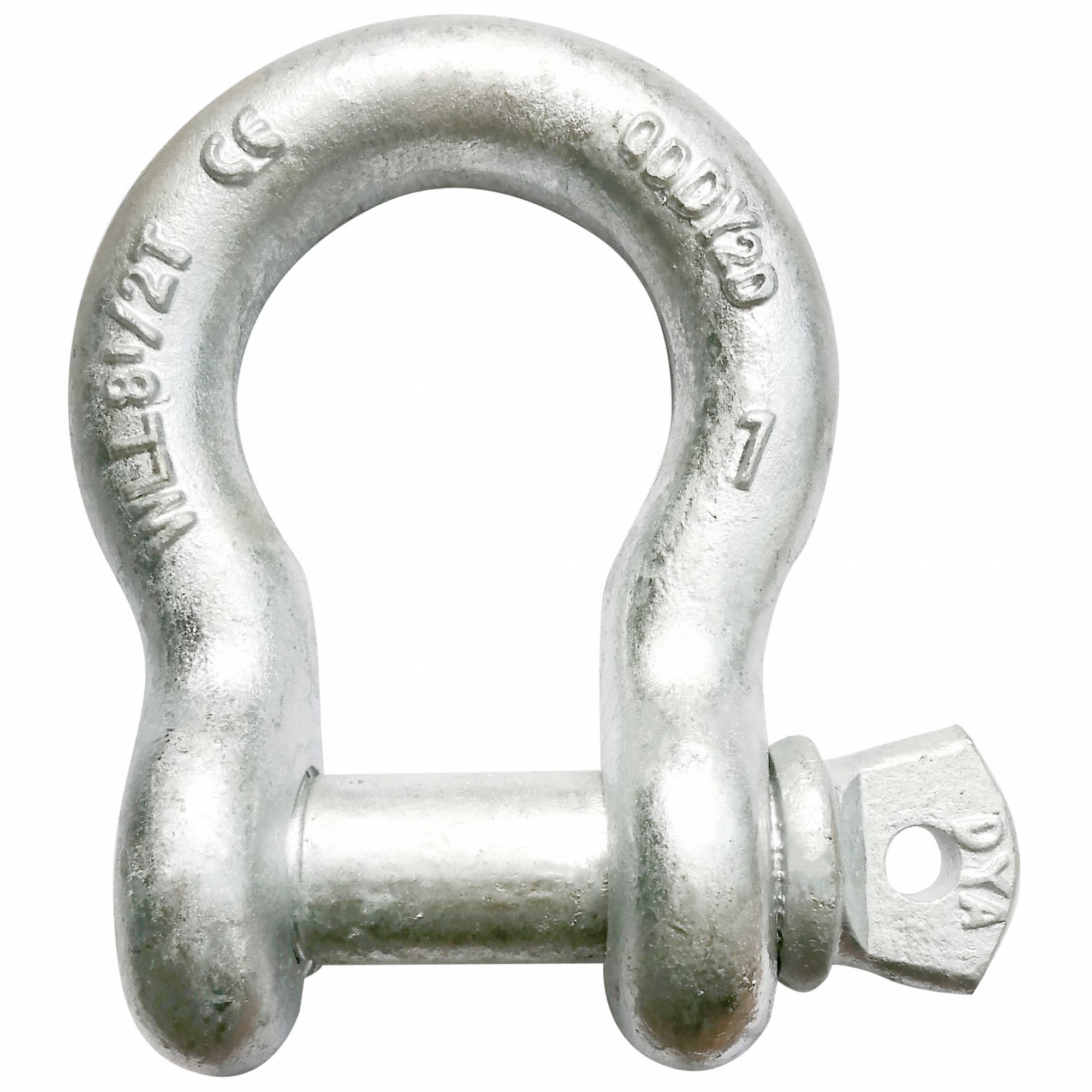 Anchor Shackle: Anchor Shackle, 17, 000 lb Working Load Limit, Carbon Steel, Silver