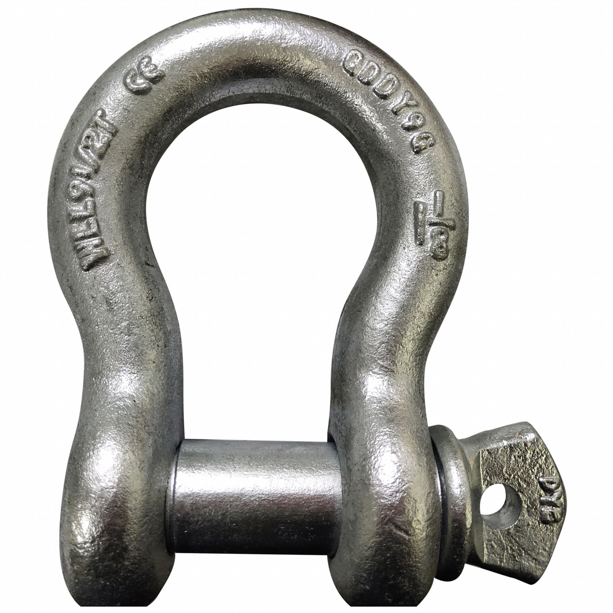 Anchor Shackle: Anchor Shackle, 19, 000 lb Working Load Limit, Carbon Steel, Silver