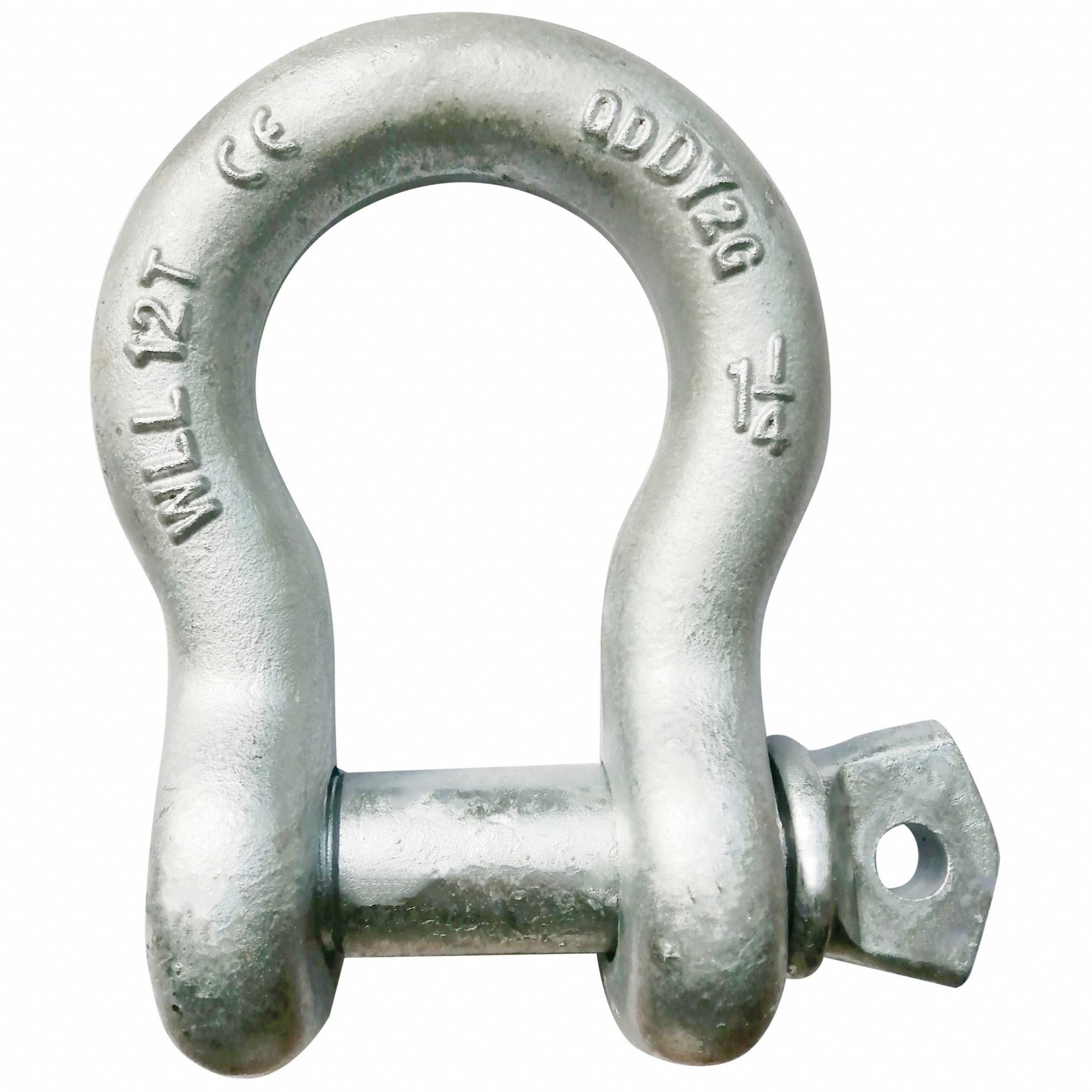 Anchor Shackle: Anchor Shackle, 24, 000 lb Working Load Limit, Carbon Steel, Silver