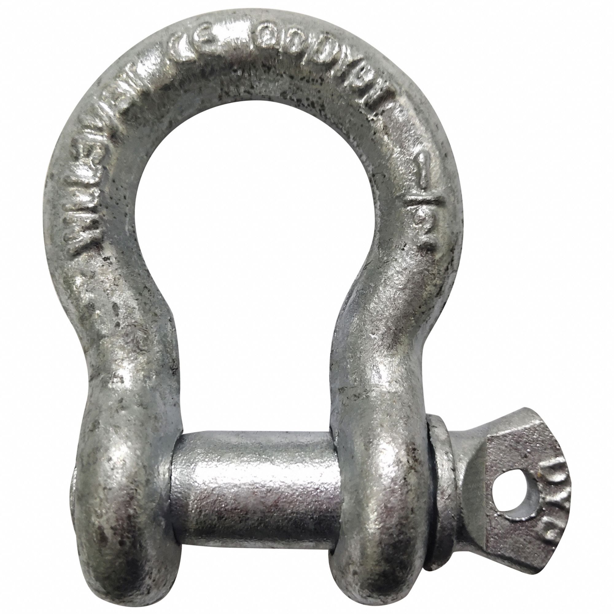 Anchor Shackle: Anchor Shackle, 6, 600 lb Working Load Limit, Alloy Steel, Silver