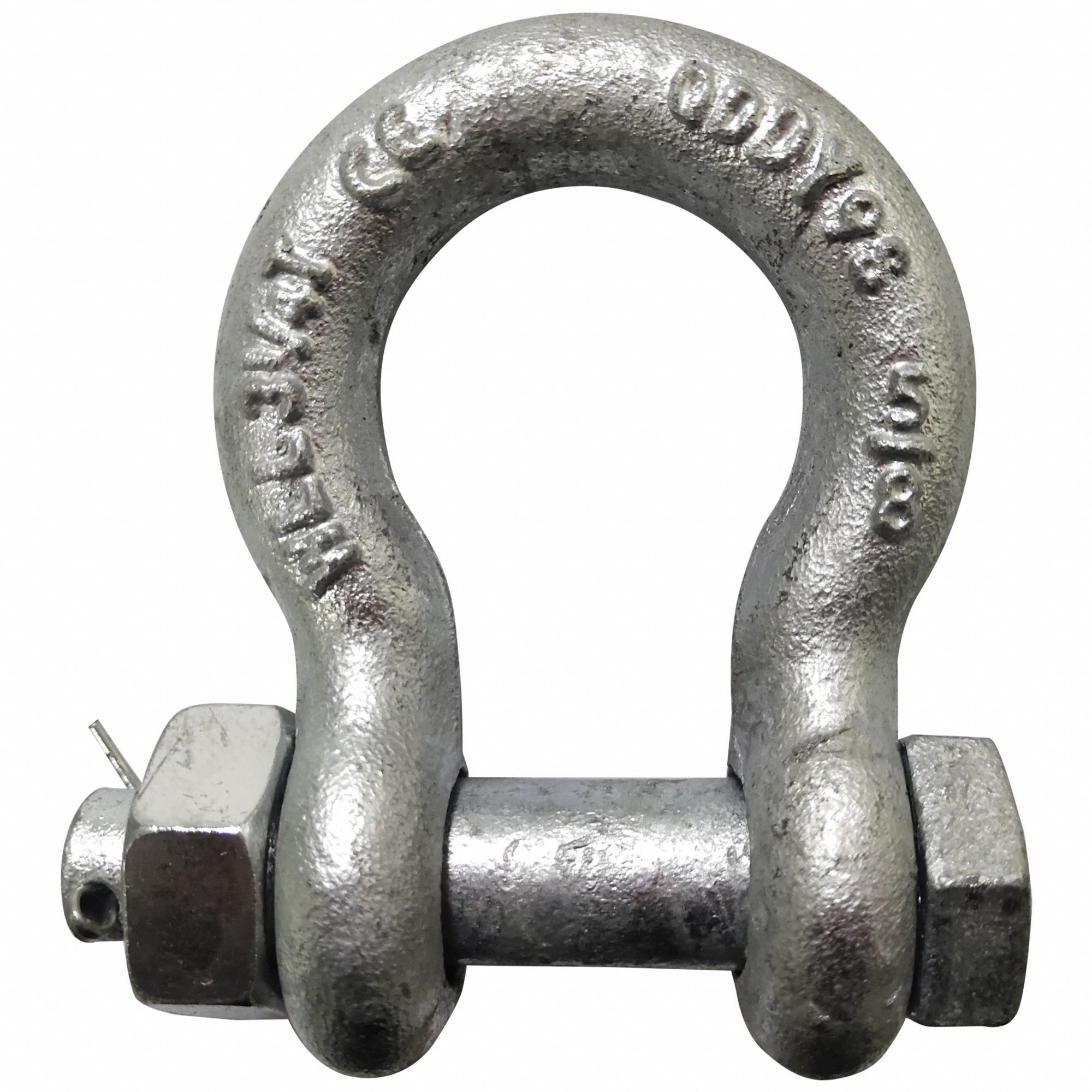 Anchor Shackle: Anchor Shackle, 6, 500 lb Working Load Limit, Carbon Steel, Silver