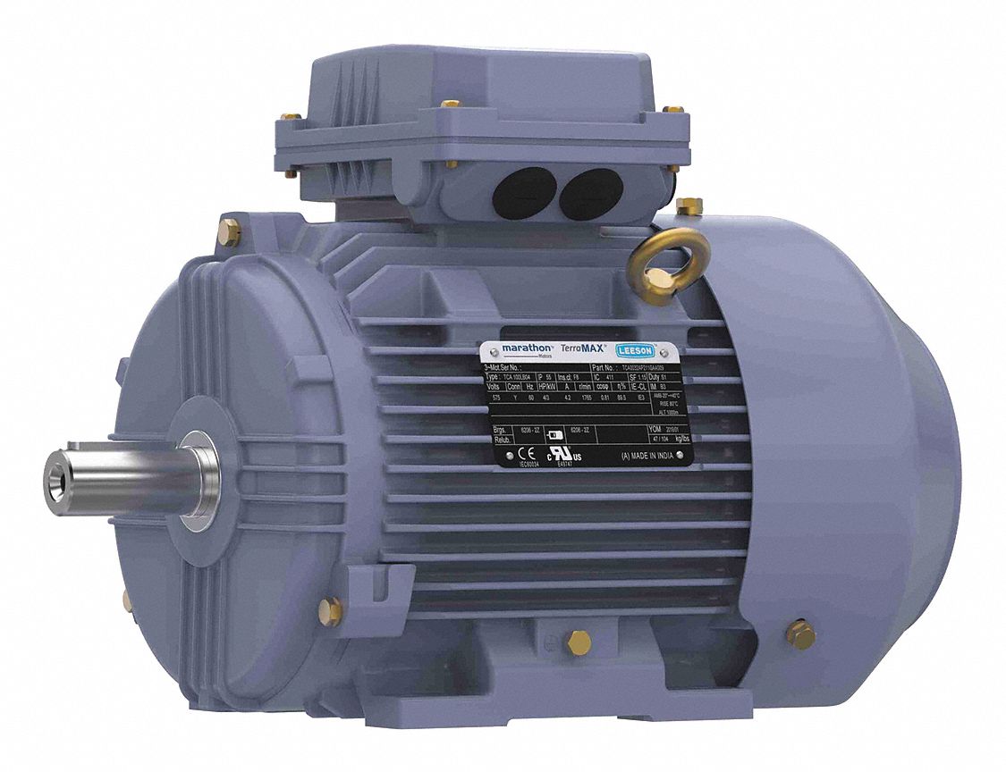 Metric Motor: Totally Enclosed Fan-Cooled, Rigid Base Mount, 3 HP, 575V AC, Ball