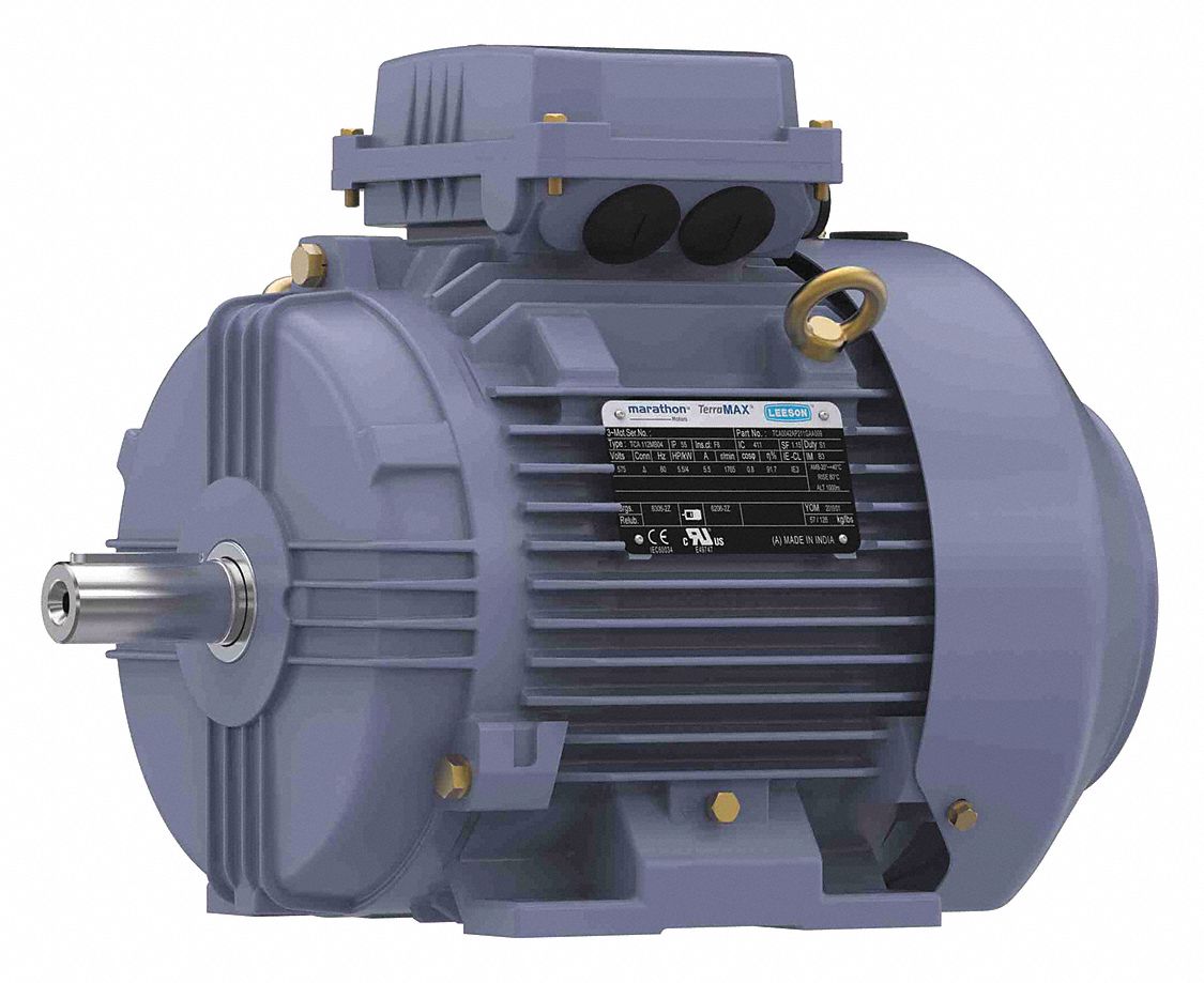 Metric Motor: Totally Enclosed Fan-Cooled, Rigid Base Mount, 5 1/2 HP, 575V AC