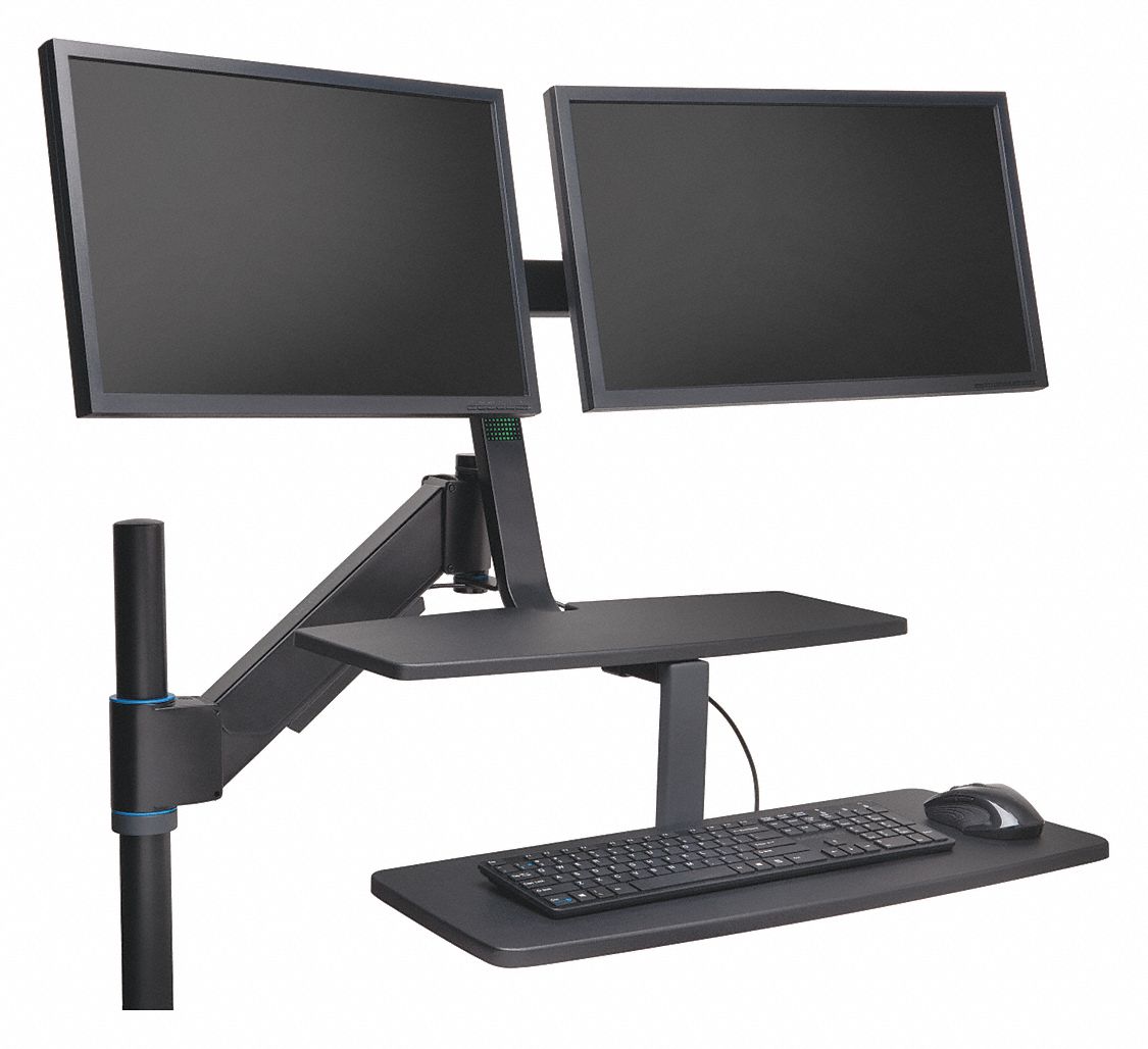 KENSINGTON Computer Workstation, Mobile, Steel, Black - 55CH59|K52796WW