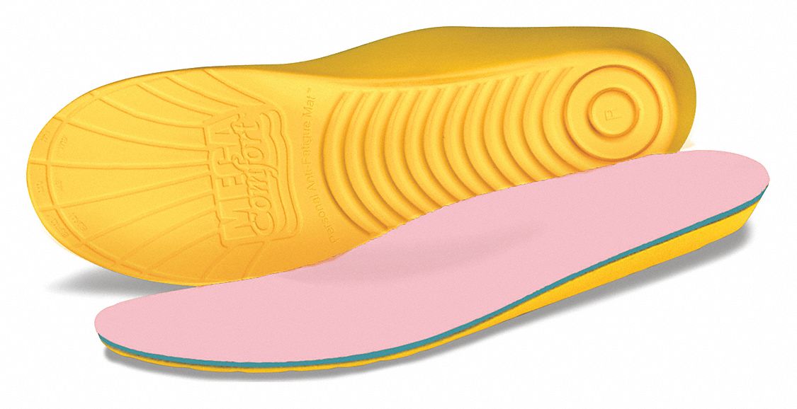 UNISEX DIABETIC INSOLES, SZ 10 TO 11/12 TO 13, EVA, YLW/BEIGE/BL, MOULDED, INDUSTRIAL