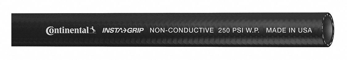 AIR HOSE, ⅜ IN HOSE ID, BLACK, 250 PSI MAX. WORKING PRESSURE AT 70 ° F, NITRILE, 50 FT L