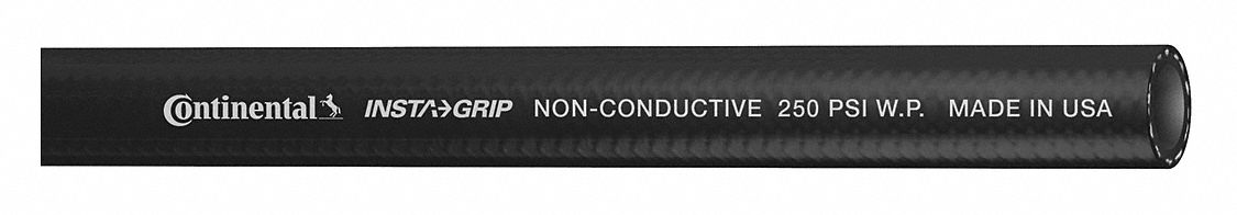 AIR HOSE, ⅜ IN HOSE ID, BLACK, 250 PSI MAX. WORKING PRESSURE AT 70 ° F, NITRILE, 150 FT L