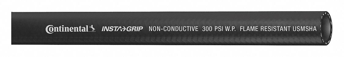 AIR HOSE, ⅜ IN INSIDE DIAMETER, BLACK, 300 PSI MAX. WORKING PRESSURE AT 70 ° F, 150 FT L