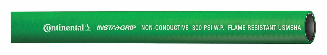 Air Hose: 1/2 in Hose Inside Dia., Green, 300 psi Max. Working Pressure @ 70 F