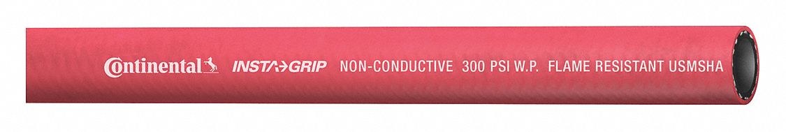 Air Hose: 1/2 in Hose Inside Dia., Red, 300 psi Max. Working Pressure @ 70 F