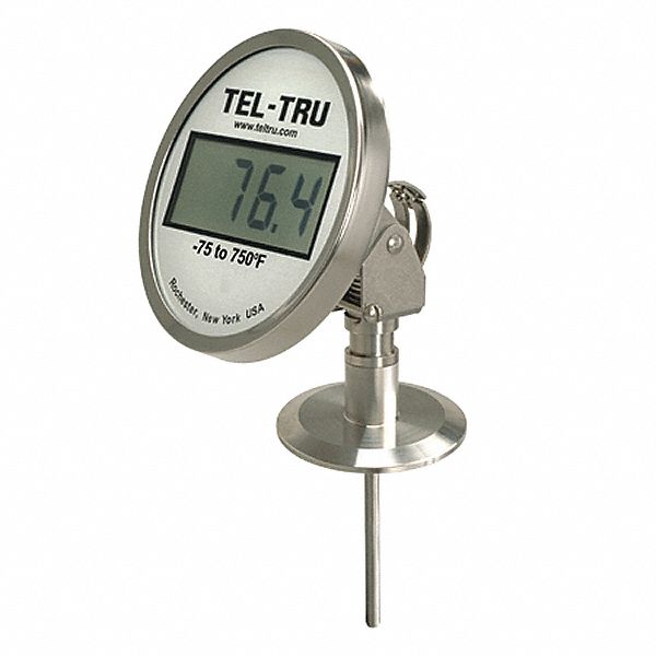 Reotemp Sanitary 3 in. Dial Thermometer w/ Back Mount, 1 1/2 in. Tri-Clamp  - John M. Ellsworth Co. Inc.