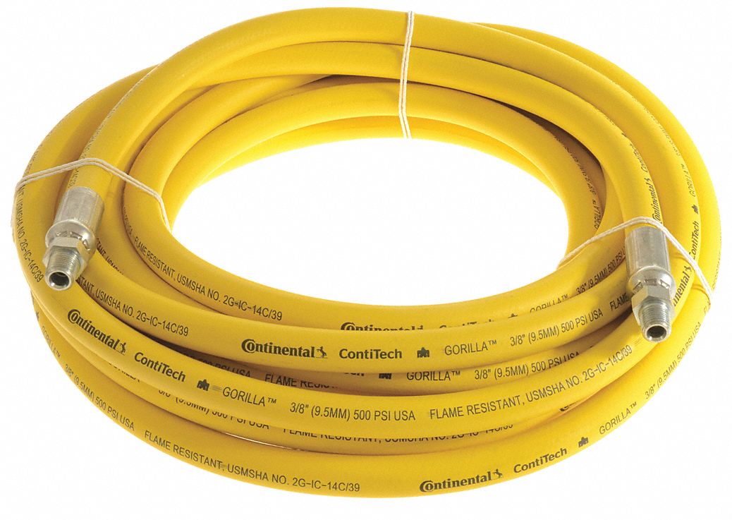 CONTINENTAL, 3/8 in Hose Inside Dia., Yellow, Air Hose - 55CN18