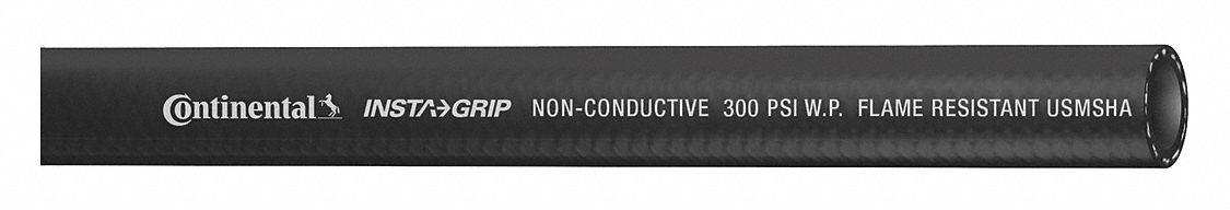 Air Hose: 1/2 in Hose Inside Dia., Black, 300 psi Max. Working Pressure @ 70 F