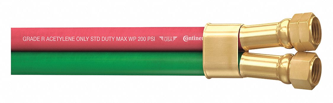 TWIN LINE WELDING HOSE,100FT L,GREEN,RED