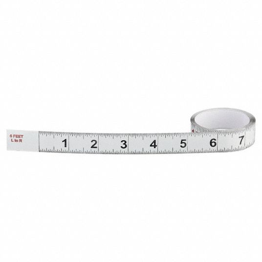 APPROVED VENDOR Adhesive Backed Tape Measure: Metric/SAE, Decimal, 1 in  Overall Wd, 1/16 in