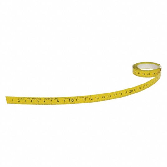 APPROVED VENDOR Adhesive Backed Tape Measure: Metric/SAE, Decimal, 1 in  Overall Wd, 1/16 in
