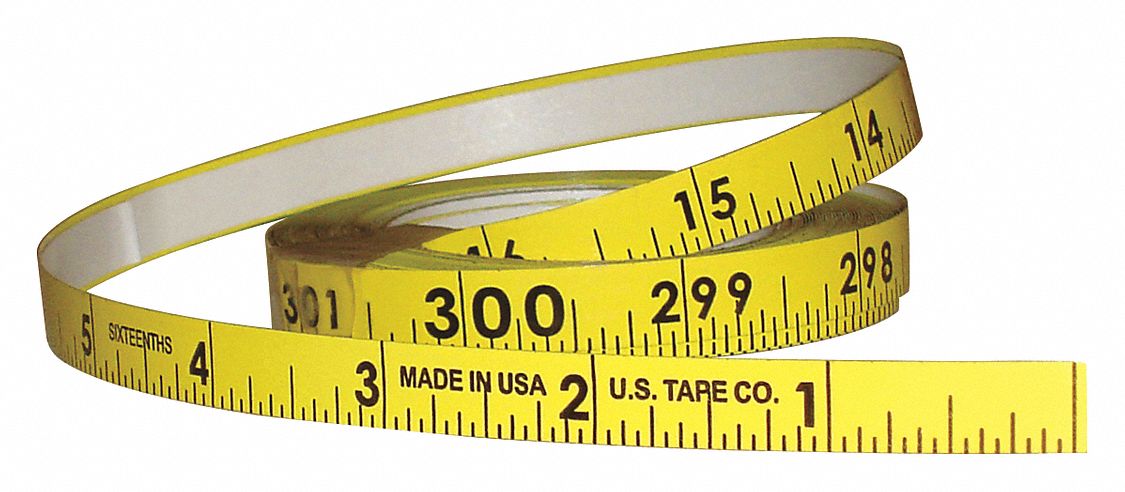 Metric/SAE, Decimal, Adhesive Backed Tape Measure - 3KHL1