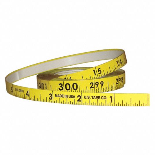 Metric/SAE, Decimal, Adhesive Backed Tape Measure - 3KHL1