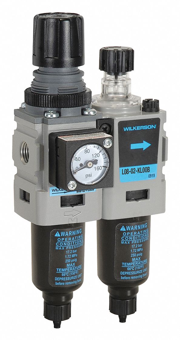 WILKERSON, 1/4 in NPT, 28 cfm, Filter/Regulator/Lubricator 55CR03D08