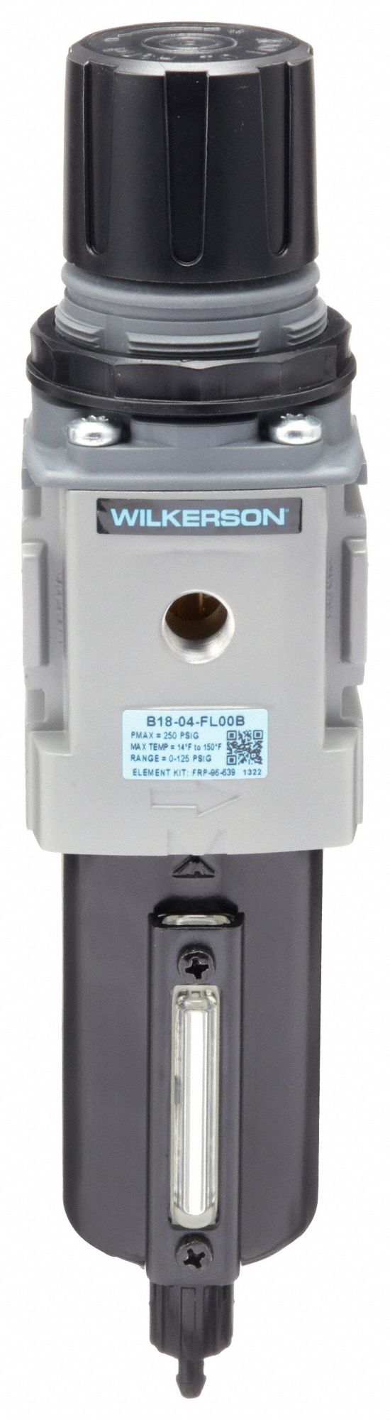 WILKERSON, 1/2 in NPT, 164 cfm, FilterRegulator 55CR20B1804FL00B