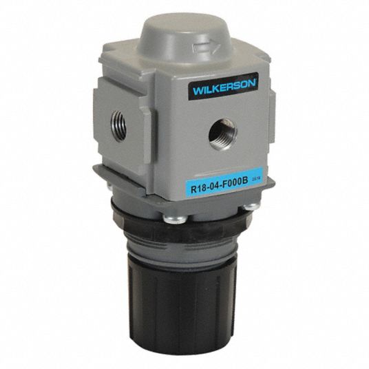 WILKERSON Compressed Air Regulator Aluminum, 1/4 in NPT, 150 cfm, 300 psi Max Op Pressure, Knob
