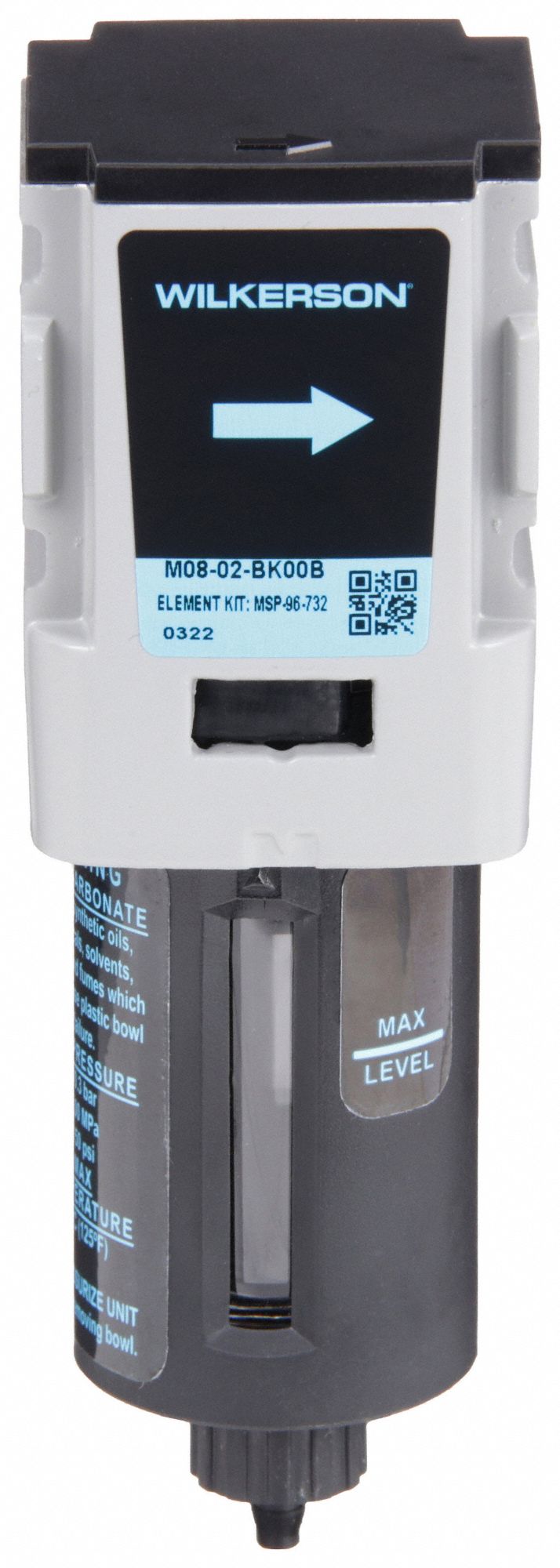 WILKERSON, Coalescing, 1/4 in NPT, Compressed Air Filter 55CR51M08