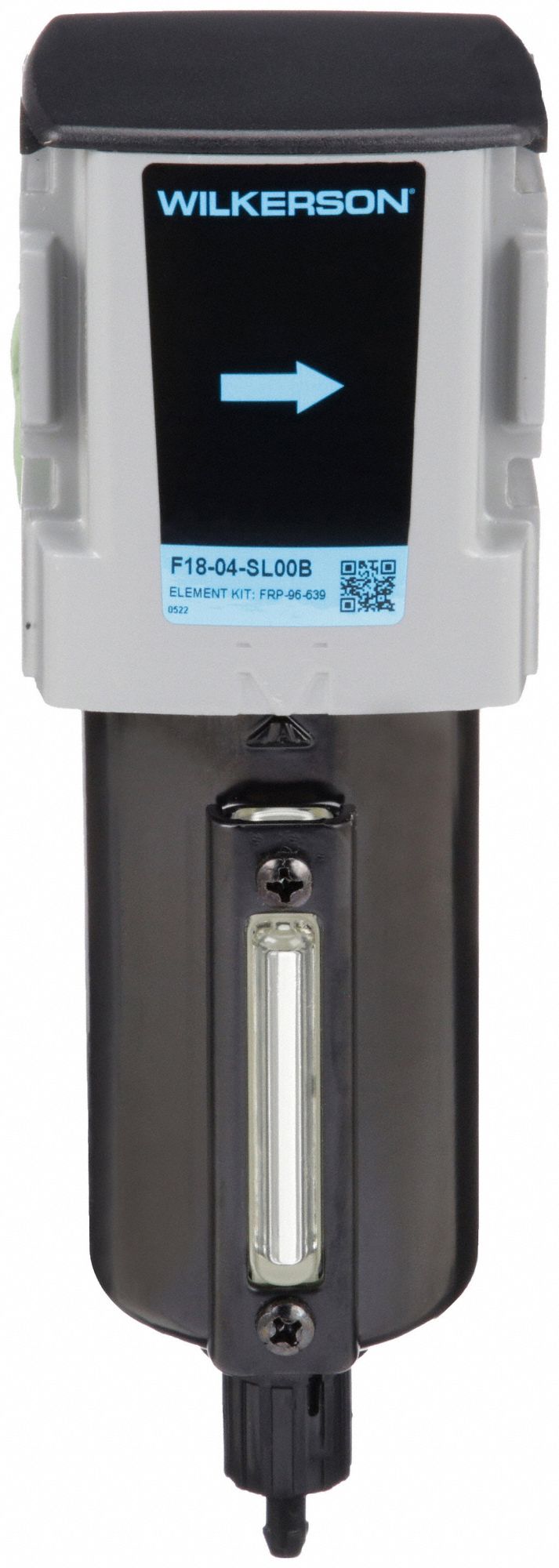 Compressed Air Filter: Particulate, 1/2 in NPT, 5 micron, 82 cfm, 250 psi Max Op Pressure