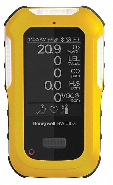 Multi-Gas Detector: HONEYWELL BW BW Ultra, Sampling Pump, Lithium Ion, CO/H2S/O2/VOC, BW