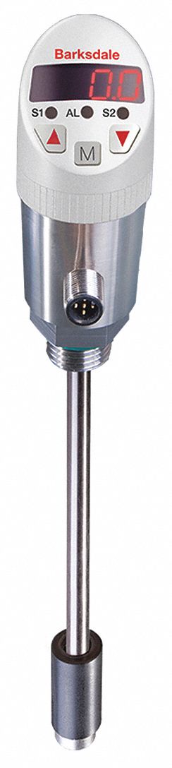 Sanitary Level Sensor: Vertical, 4 to 20mA, 15/28V DC, 21 3/64 in Overall Lg