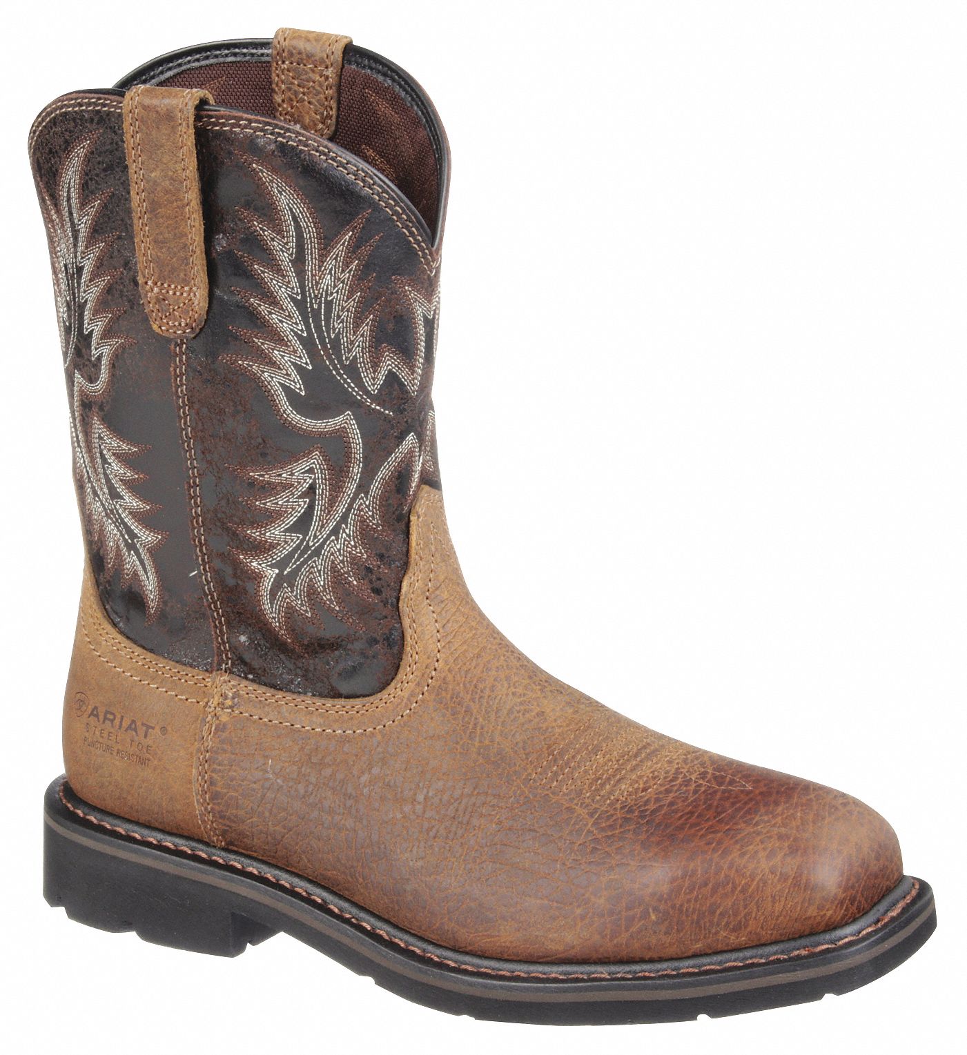 ARIAT Western Boot, 12, D, Men's, Earth, Steel Toe Type, 1 PR - 55CU11 ...