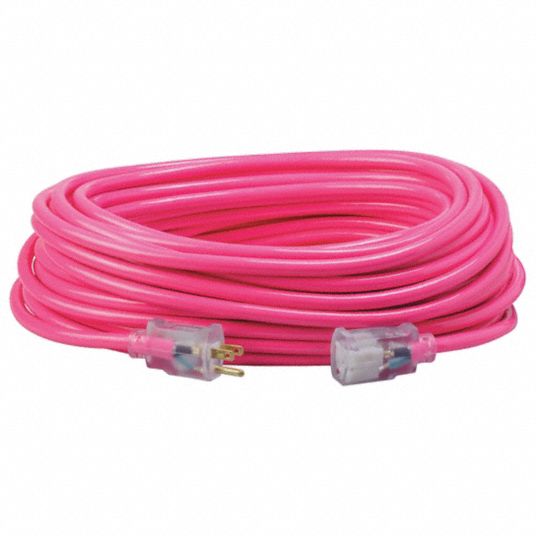 Southwire 2579sw000a 12/3 100' SJTW Neon Pink Outdoor Extension Cord