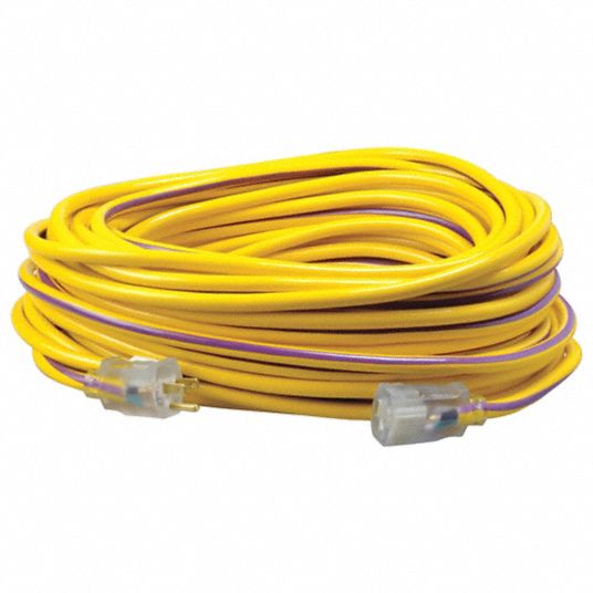 Coleman Cable 100' Yellow & Purple 12/3 Outdoor Extension Cord