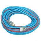 EXTENSION CORD, 50 FT CORD, 12 AWG WIRE SIZE, 12/3, SJTW, NEMA 5-15P, BLUE/RED