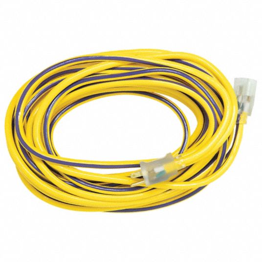 SOUTHWIRE, 12/3 SJTW 50' YELLOW OUTDOOR EXTENSION CORD WITH POWER