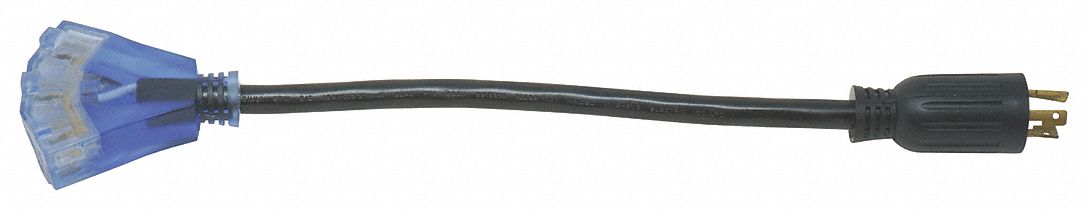 Cord Adapter: NEMA L5-20P, NEMA 5-15R, 12 AWG Wire Size, 125V AC, 15 A Max. Amps