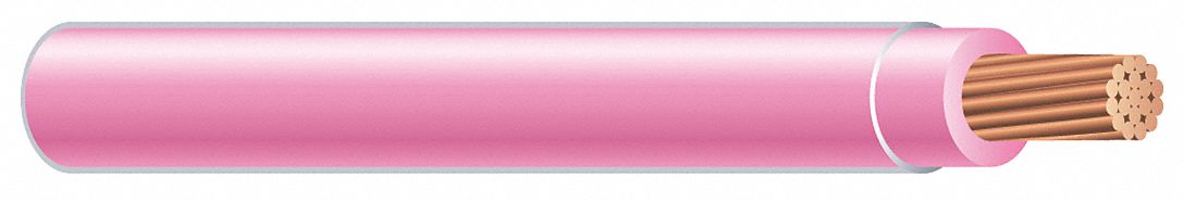 Building Wire: Copper, 10 AWG, 1 Conductors, Stranded, Pink, 1, 250 ft Lg, THHN
