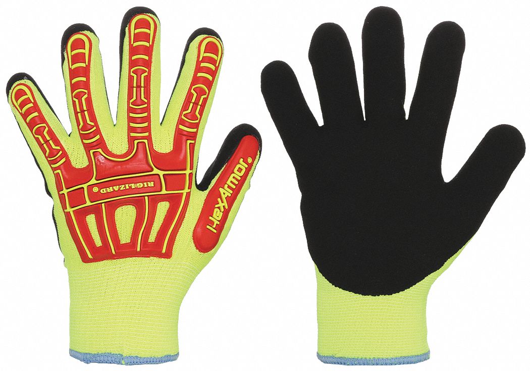 GANTS ENDUITS,G(9),PAUME TREMPÉE,NITRILE,ACRYLIQUE,13GA,RÉSISTANCE AUX COUPURES DE NIVEAU A6 ANSI