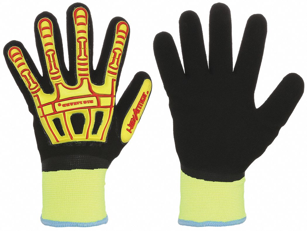GANTS DE SÉCURITÉ ENDUITS, 2TG(11) DOUBLE TREMPAGE, NITRILE, SABLÉ, LIME