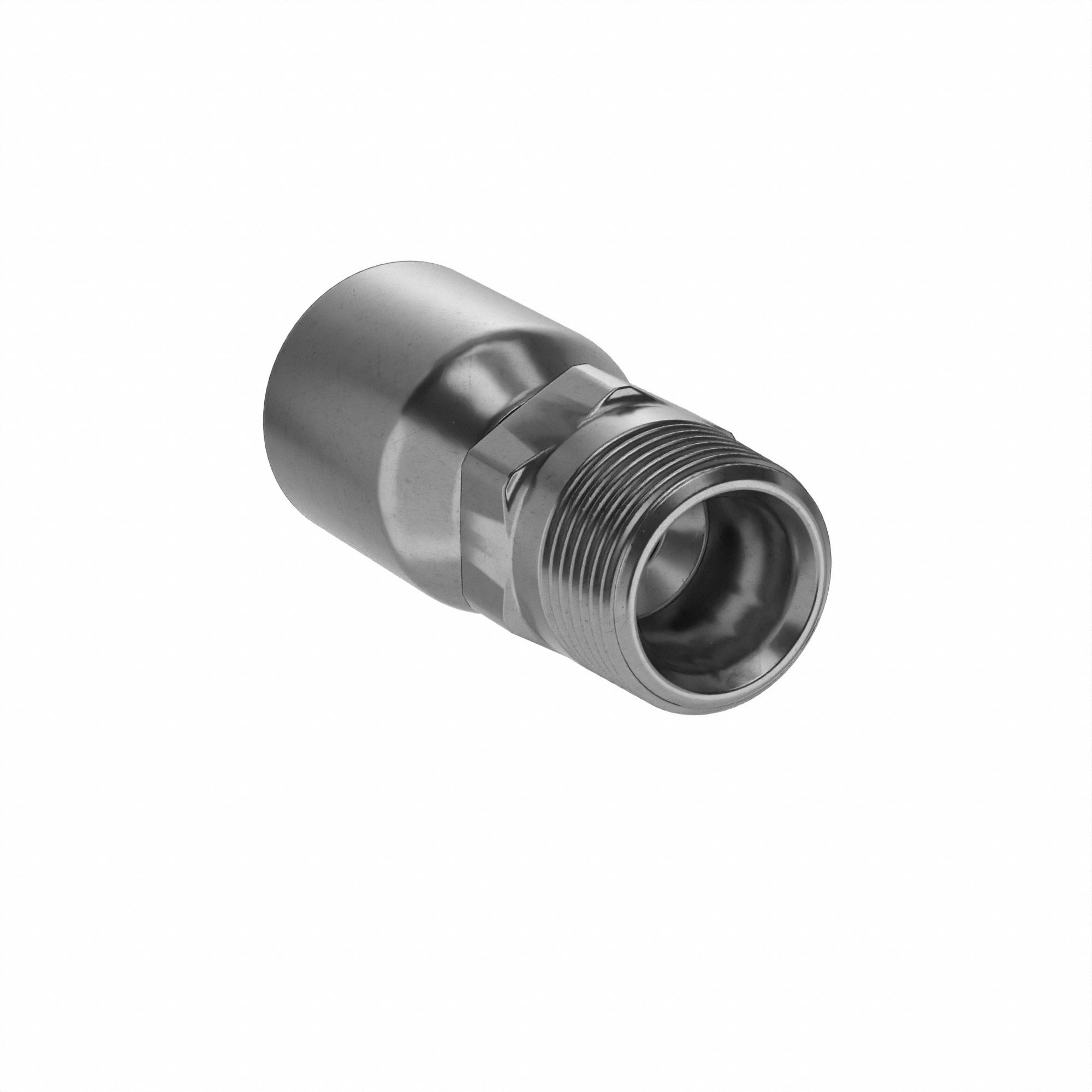 Hydraulic Crimp Fitting: Steel x Steel, Straight, -8 For Hose Dash Size, Male x Genderless