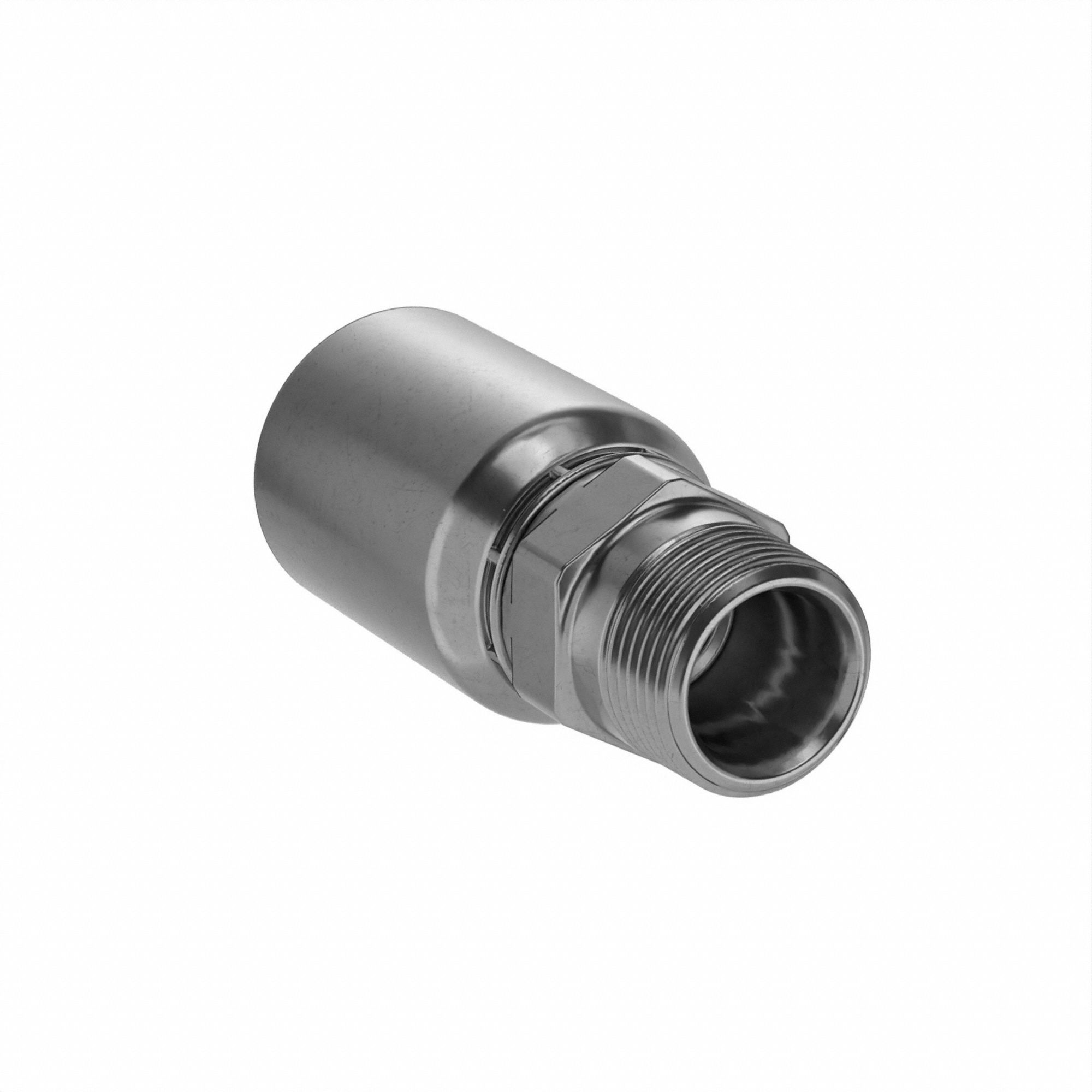Hydraulic Crimp Fitting: Steel x Steel, Straight, -16 For Hose Dash Size, Male x Genderless