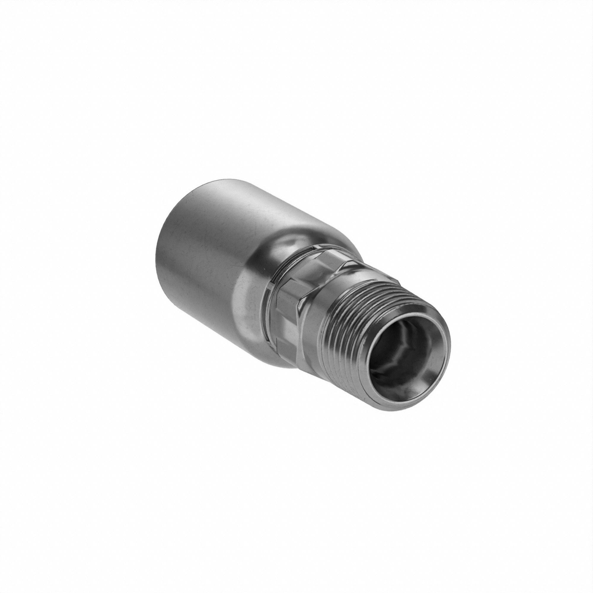 Hydraulic Crimp Fitting: Steel x Steel, Straight, -8 For Hose Dash Size, Male x Genderless