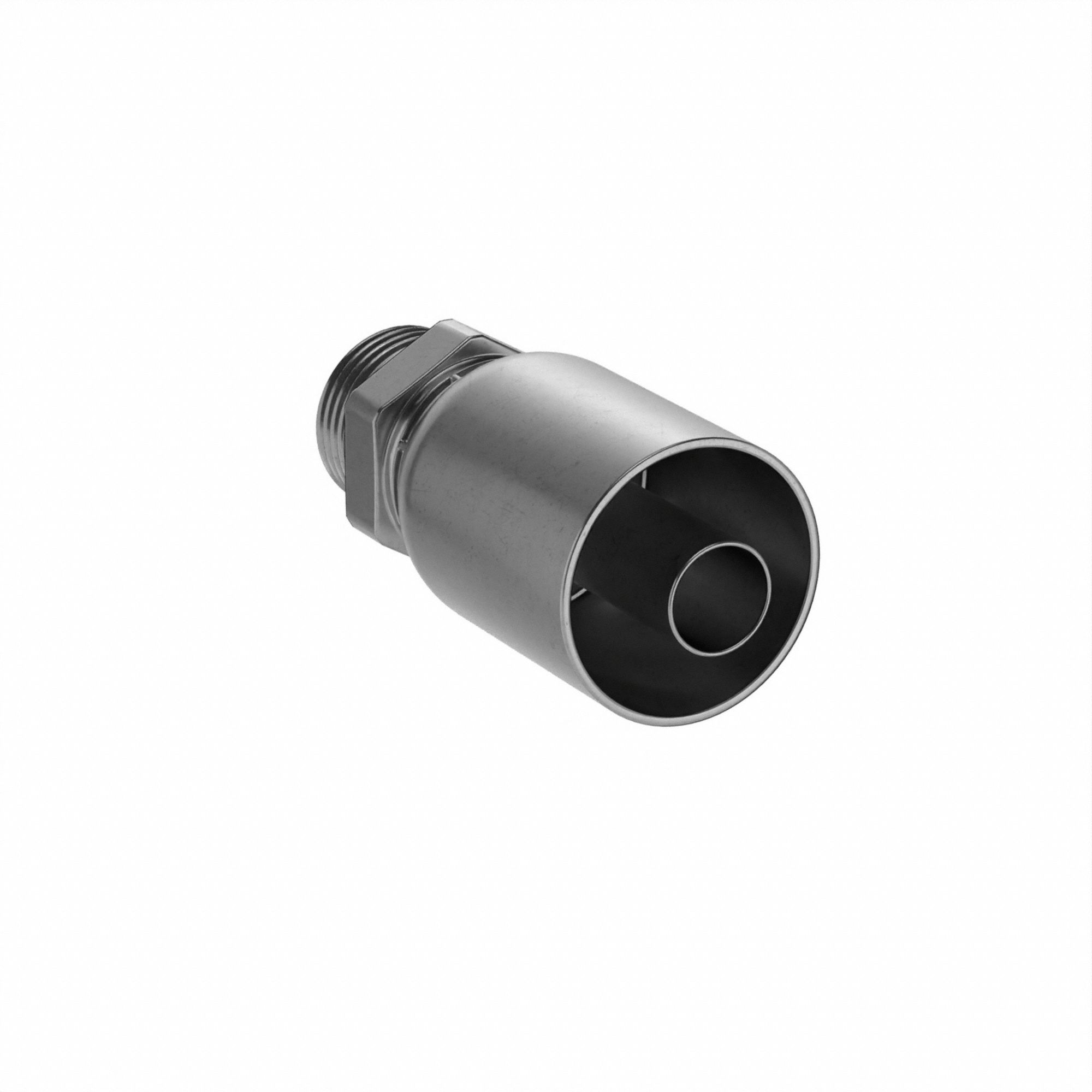 HYDRAULIC HOSE FITTING, BARBED, SERIES 77U, CRIMPED, RIGID, MALE, 0-RING, 3/4 IN DIA, STEEL