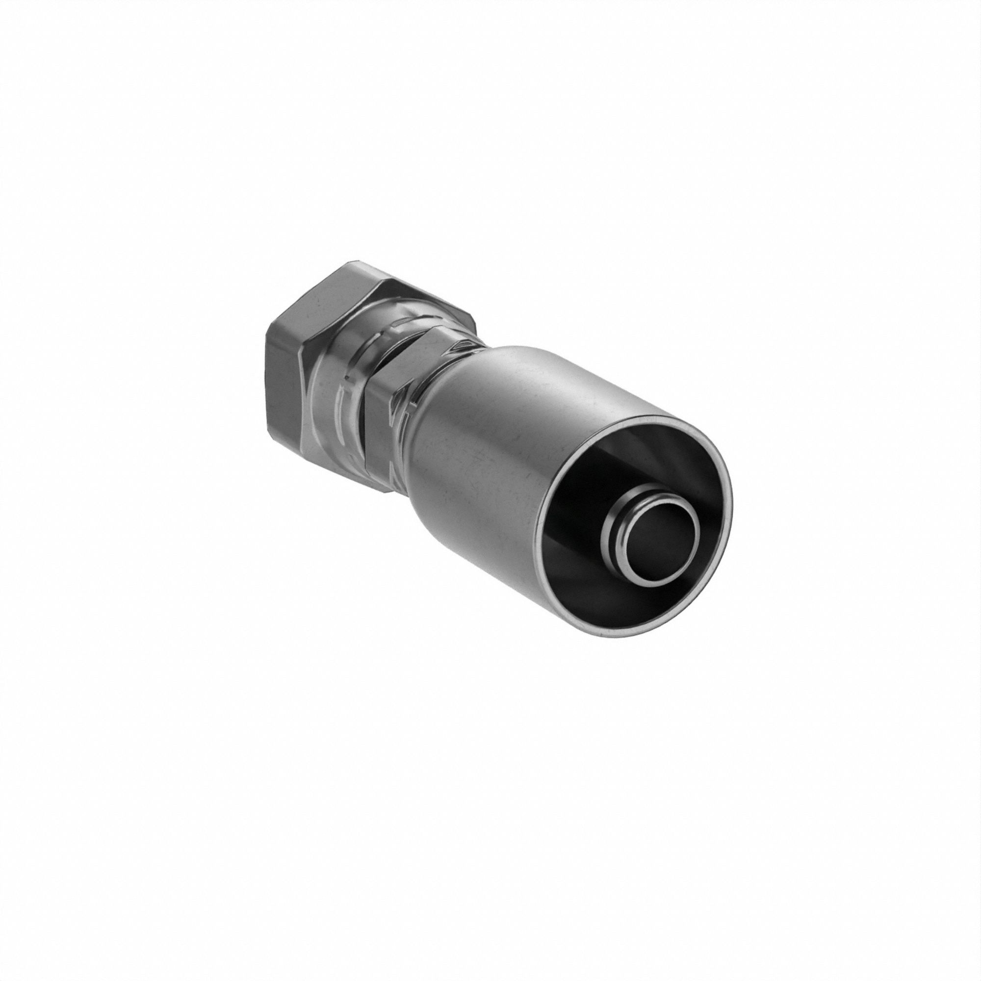 Hydraulic Crimp Fitting: Steel x Steel, Straight, -8 For Hose Dash Size, Female x Genderless