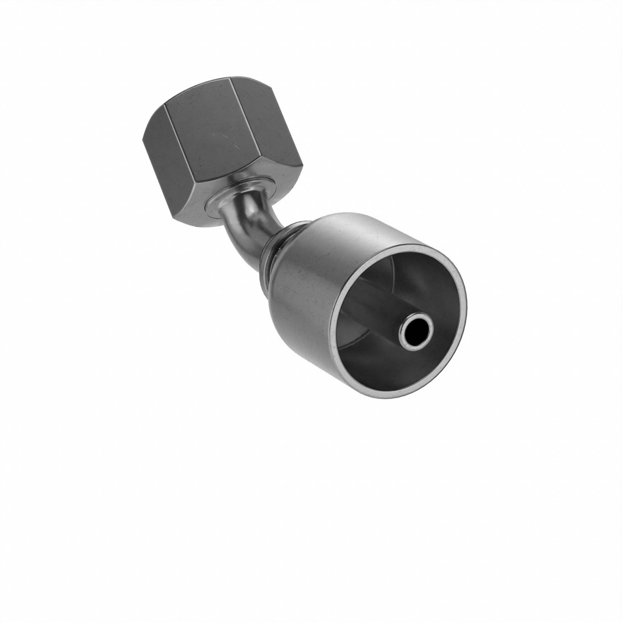 Hydraulic Crimp Fitting: Steel x Steel, 45° Elbow, -4 For Hose Dash Size, Female x Genderless
