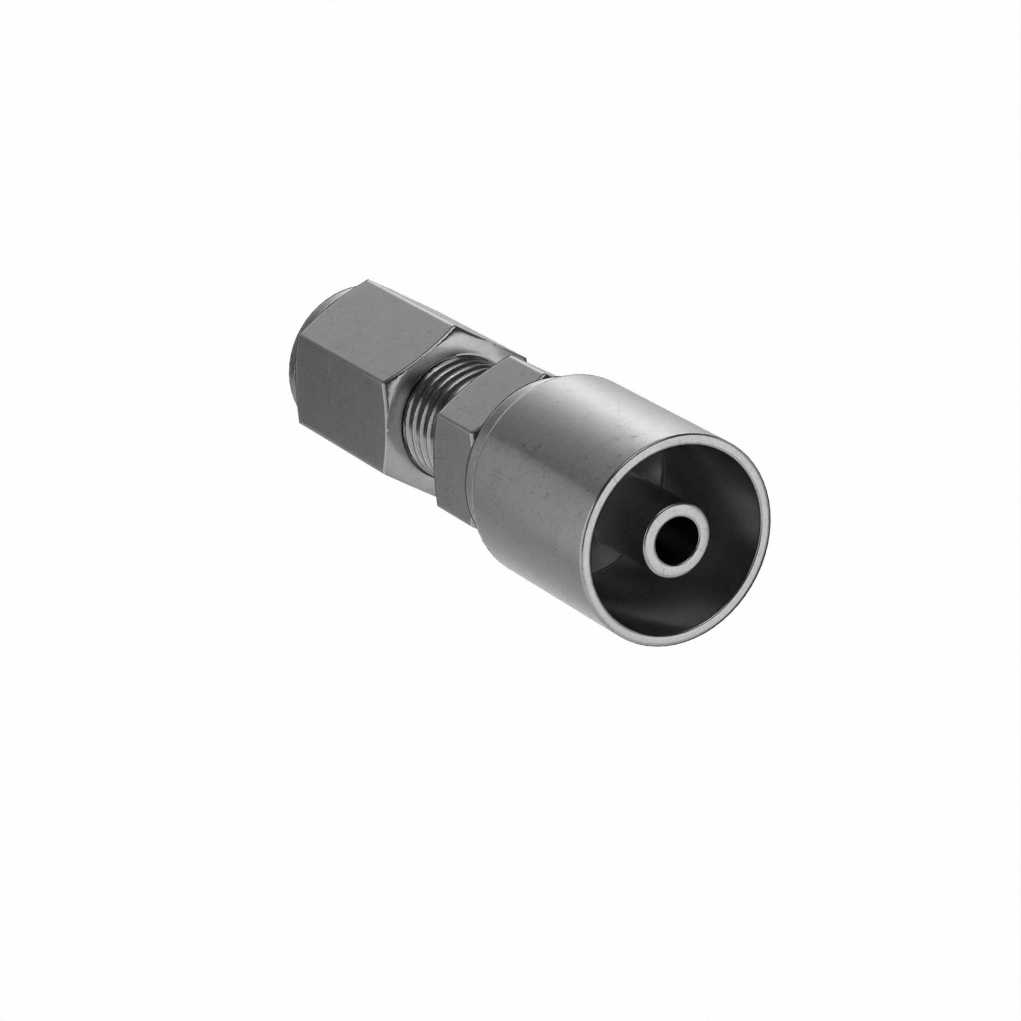 Hydraulic Crimp Fitting: Steel x Steel, Straight, -4 For Hose Dash Size, Male x Genderless